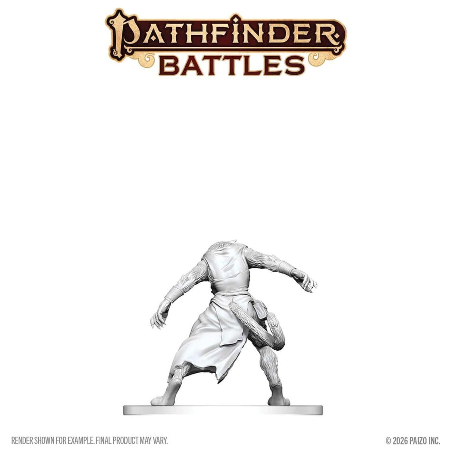 Pathfinder Battles Deep Cuts Unpainted Miniatur Weretiger 13 cm Produktfoto
