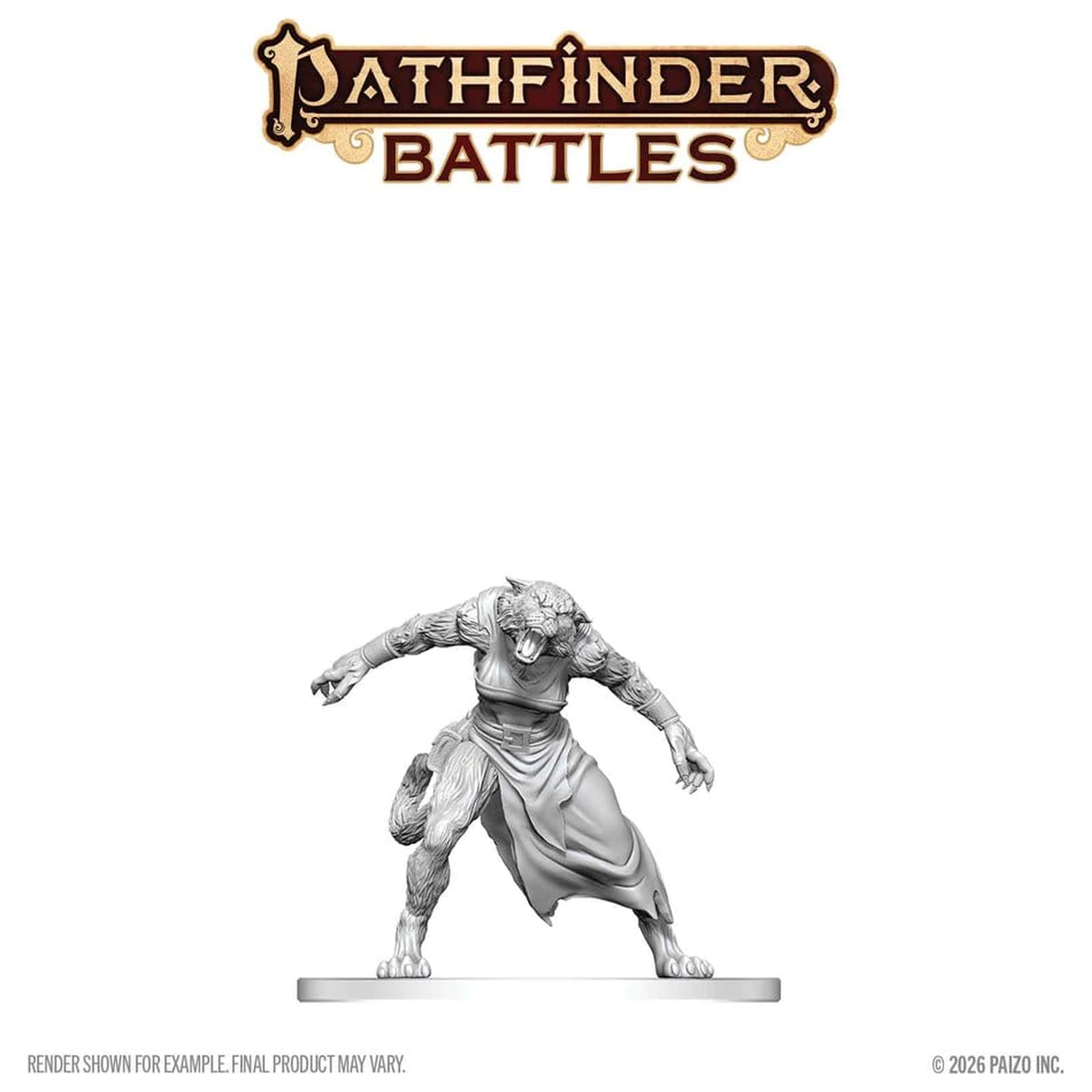 Pathfinder Battles Deep Cuts Unpainted Miniatur Weretiger 13 cm Produktfoto