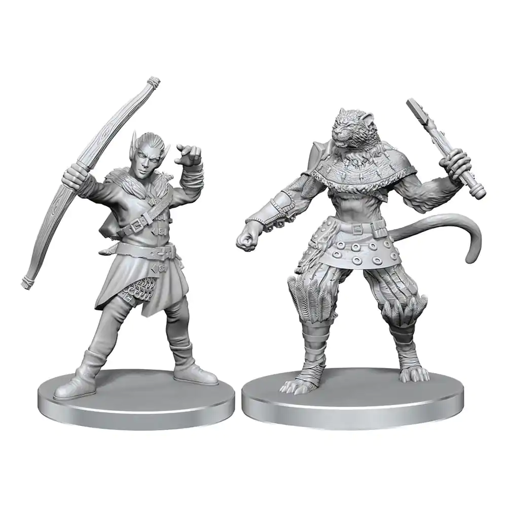 Pathfinder Deep Cuts Unpainted Miniatures Elfenjäger & Catfolk Bandit Produktfoto