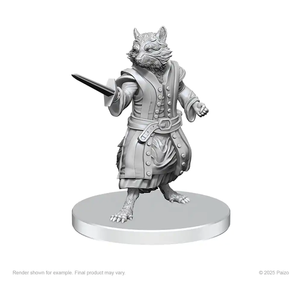 Pathfinder Deep Cuts unbemalte Miniaturen Procyal (Raccoon Agathion) und Zoaem (Ring Archon) Produktfoto