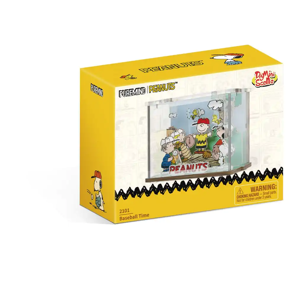 Peanuts Puremind Selbstbau-Bausatz Mini-Szene Baseball Time Produktfoto