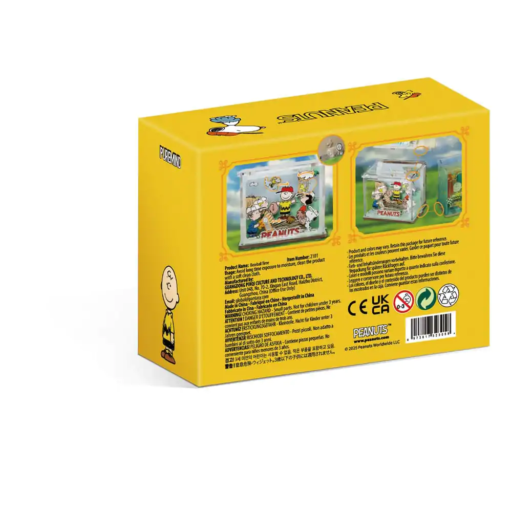 Peanuts Puremind Selbstbau-Bausatz Mini-Szene Baseball Time Produktfoto