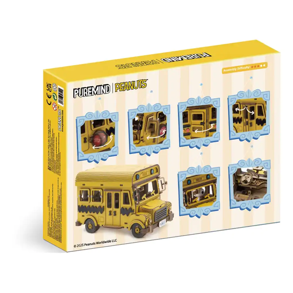 Peanuts Puremind Construction School Bus Holzbausatz Produktfoto