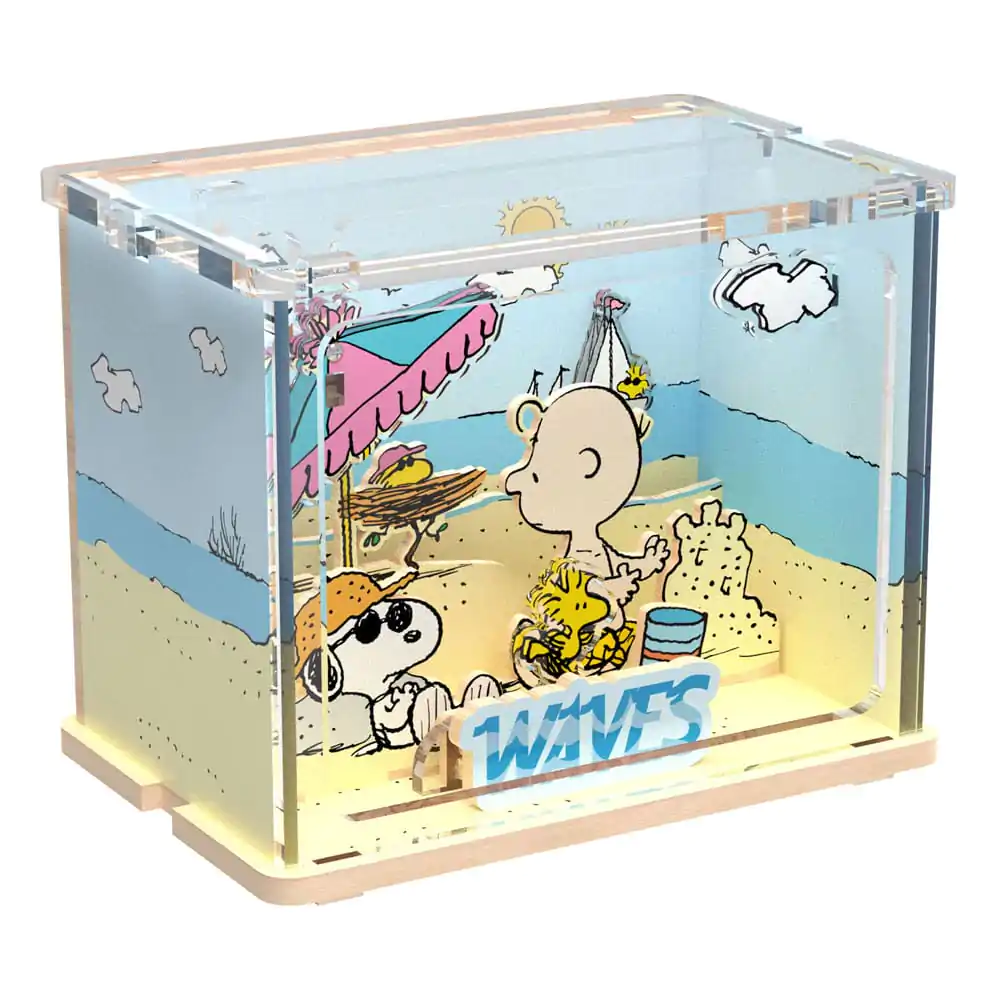 Peanuts Puremind Selbstbau-Konstruktions-Mini-Szene Chilling at the Beach Produktfoto