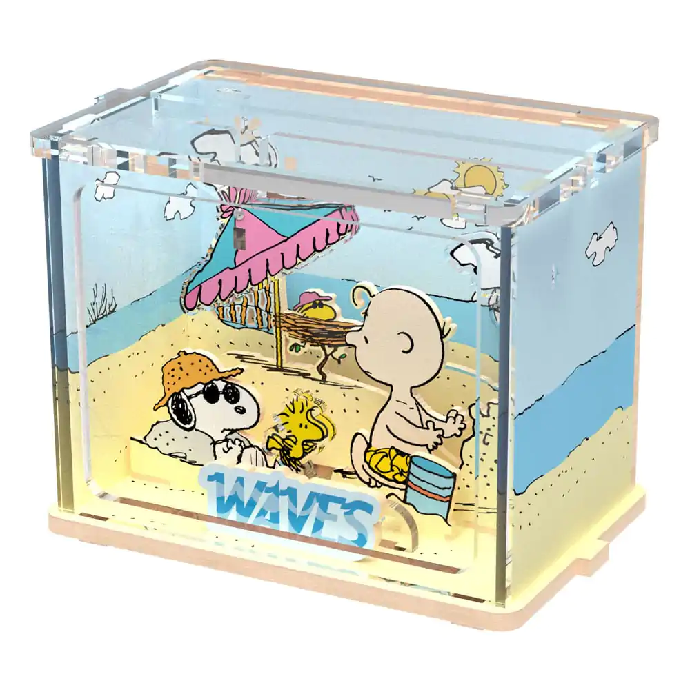 Peanuts Puremind Selbstbau-Konstruktions-Mini-Szene Chilling at the Beach Produktfoto
