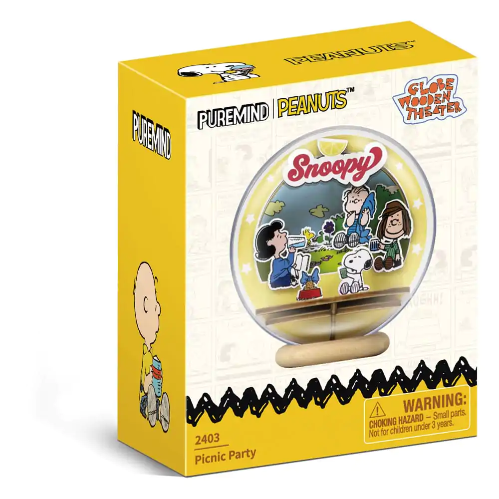 Peanuts Puremind Modellbausatz Holz-Theaterglobus Picknick-Party Produktfoto