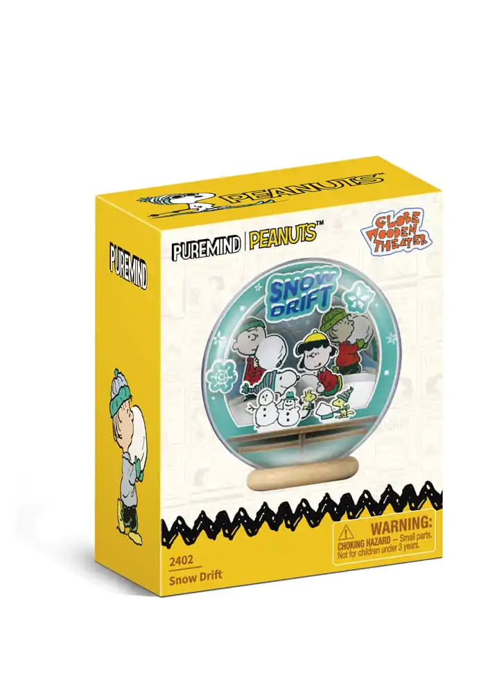 Peanuts Puremind Modellbausatz Holz-Theaterglobus Snow Drift Produktfoto