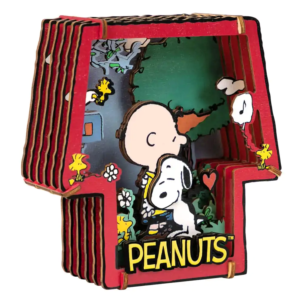 Peanuts Puremind Modellbausatz Holztheater Healing Hug Produktfoto