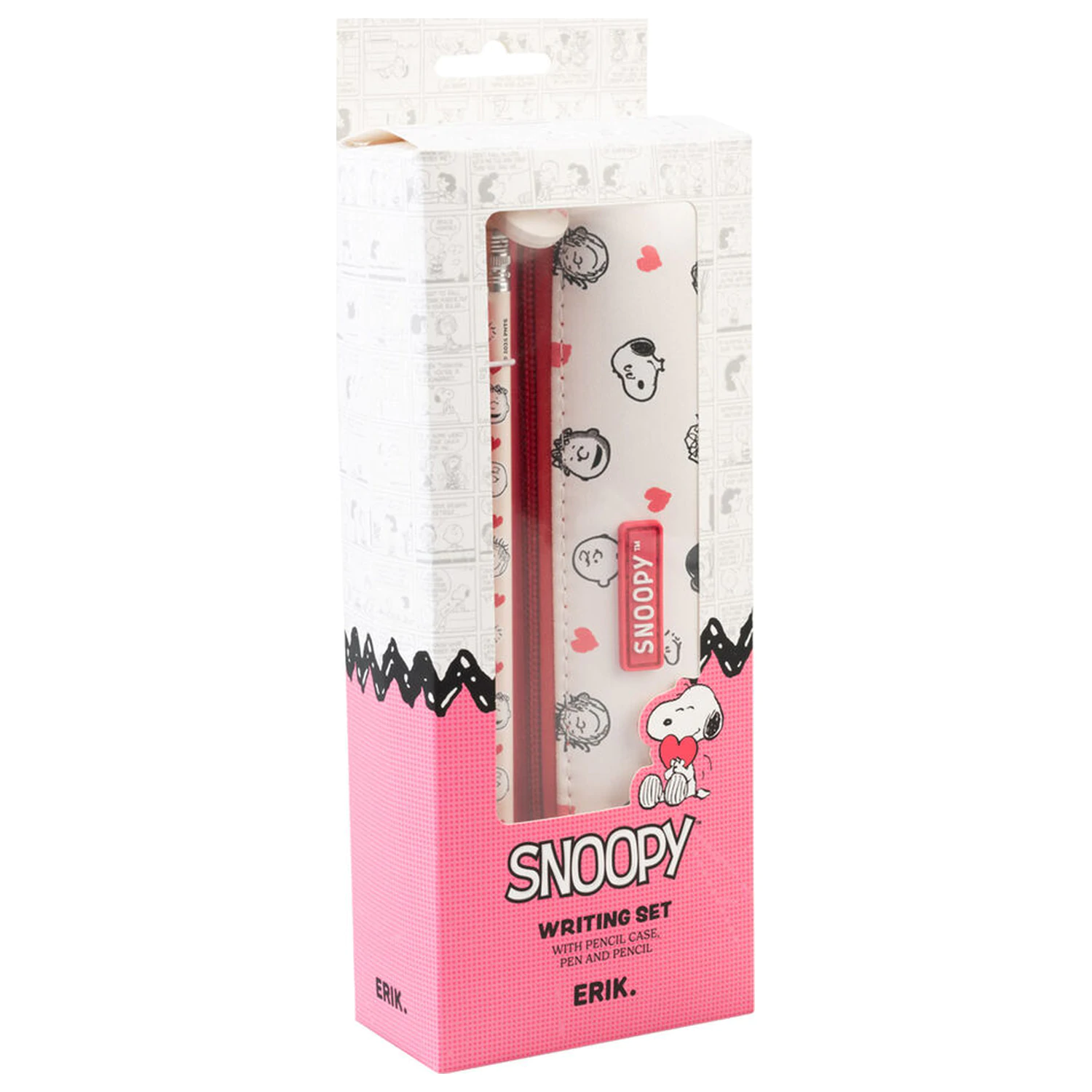 Peanuts Snoopy Federmappe + Kugelschreiber und Bleistift Produktfoto