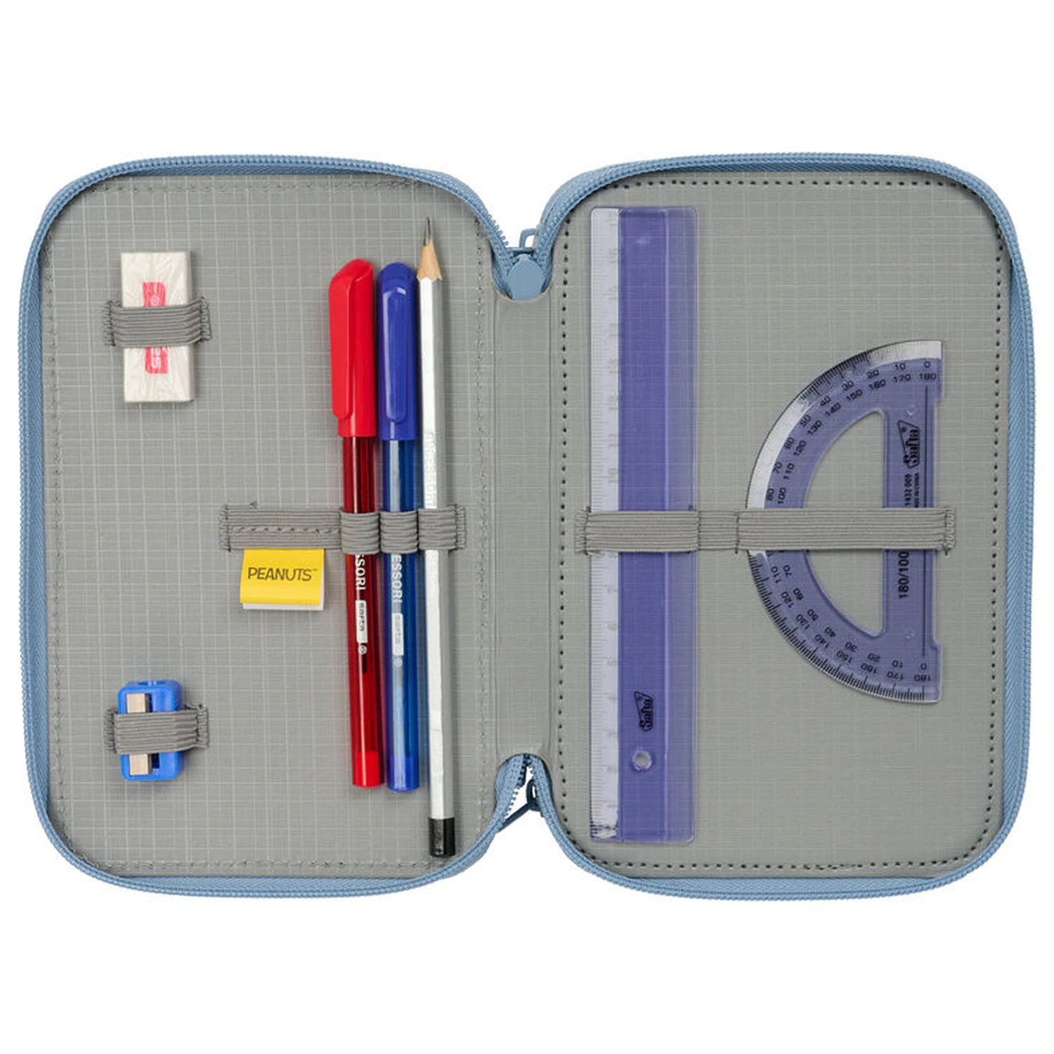 Peanuts Snoopy Dreifach-Federmäppchen 37 Teile Produktfoto