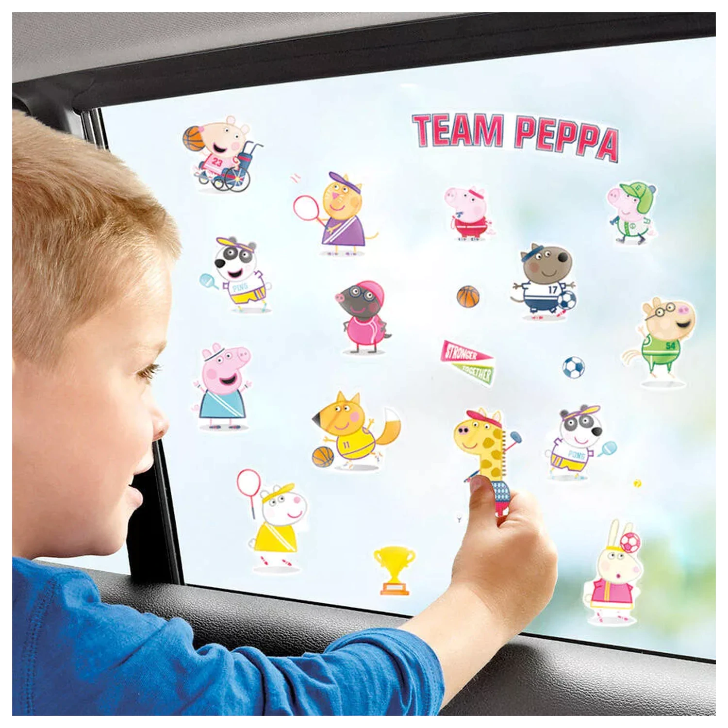 Peppa Pig Awesome Friends Fenster Aufkleber Set Produktfoto