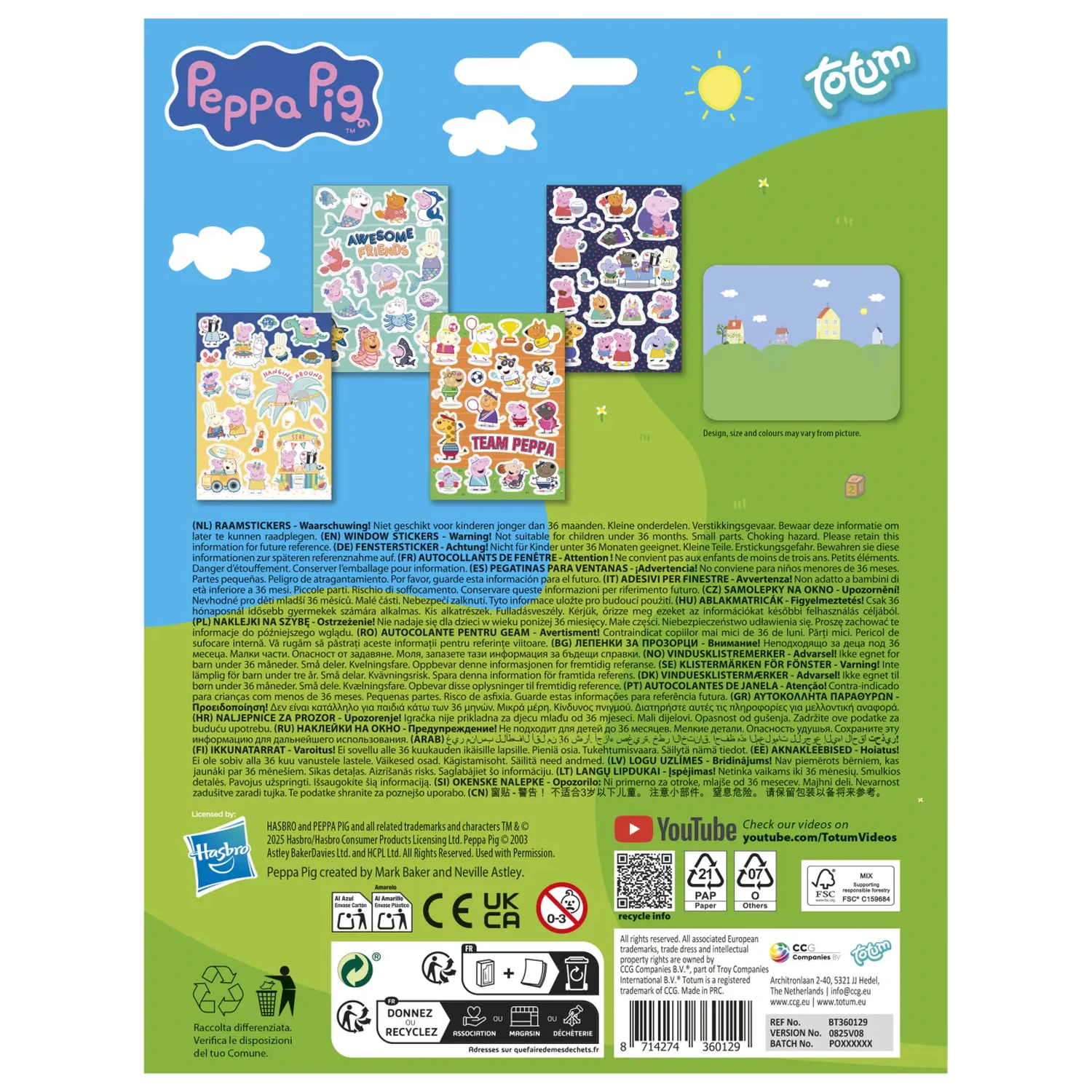 Peppa Pig Awesome Friends Fenster Aufkleber Set Produktfoto