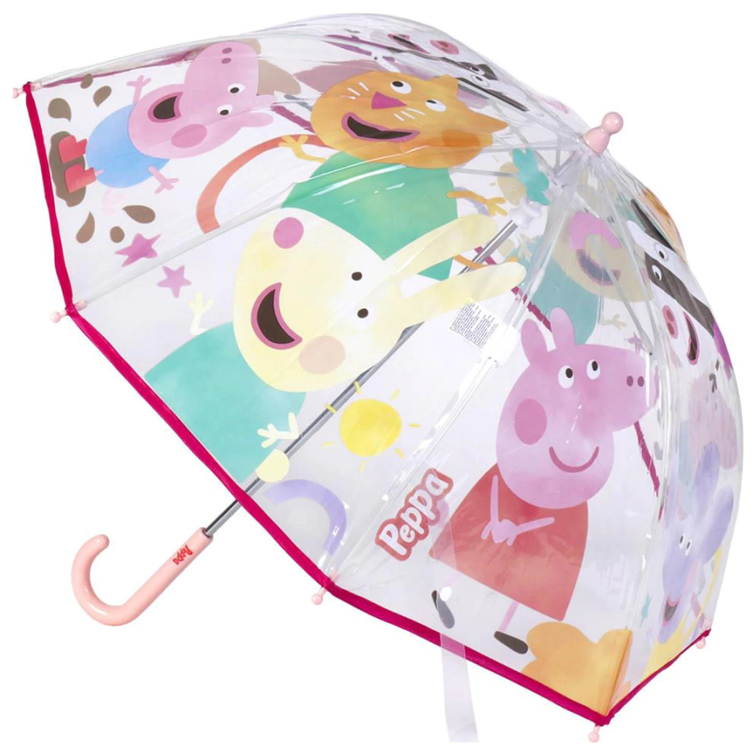 Peppa Pig Buddies Kinder Transparenter Regenschirm Ø71 cm Produktfoto
