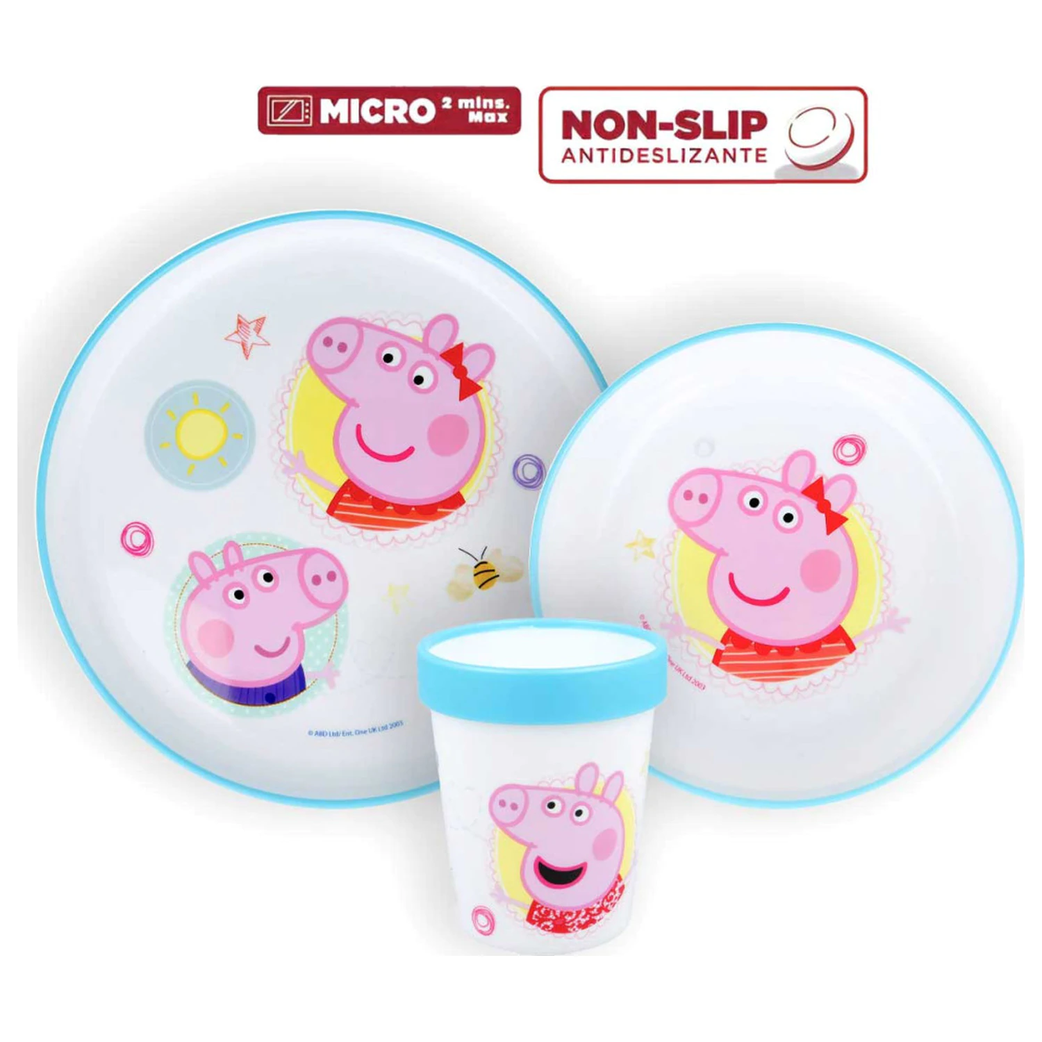 Peppa Pig Core Rutschfestes Geschirr Set, Mikroplastik Set Produktfoto