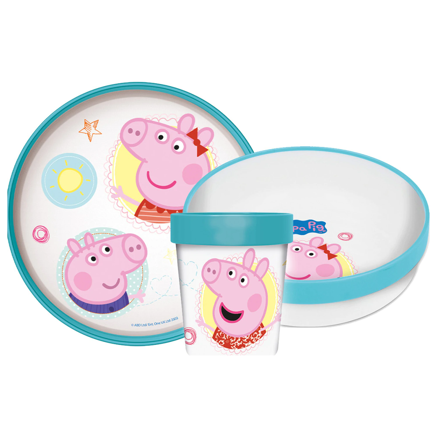 Peppa Pig Core Rutschfestes Geschirr Set, Mikroplastik Set Produktfoto