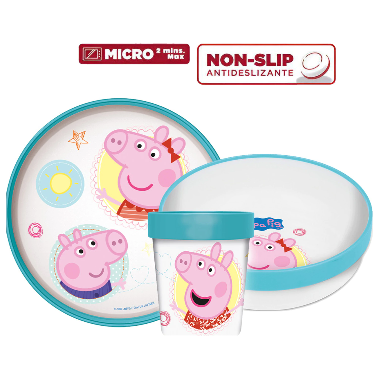 Peppa Pig Core Rutschfestes Geschirr Set, Mikroplastik Set Produktfoto