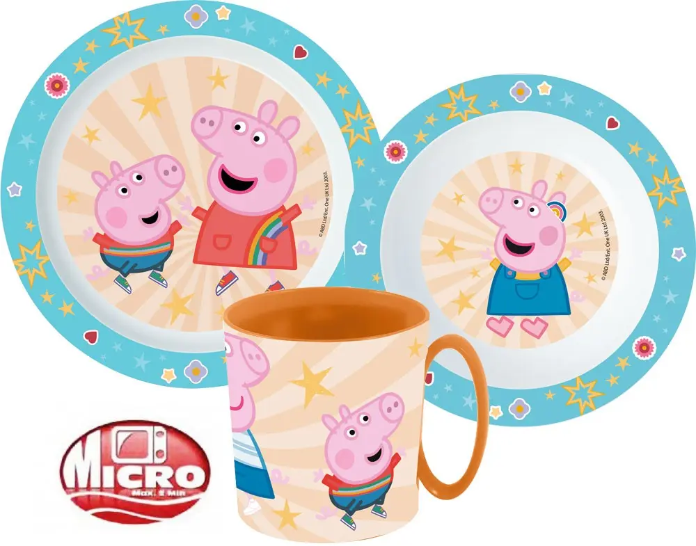 Peppa Pig Geschirr-Set, Mikrowellen Kunststoff-Set Produktfoto
