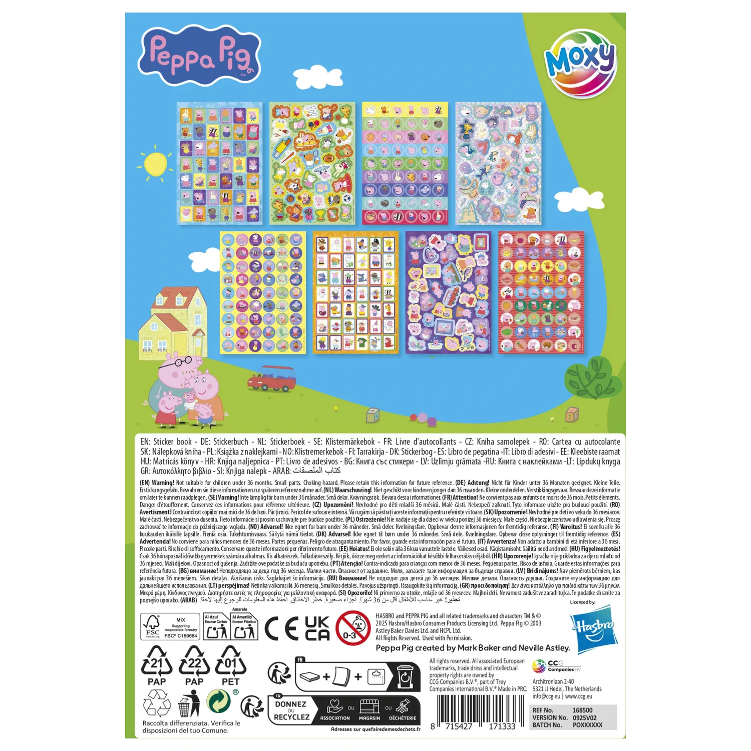 Peppa Pig Family Aufkleberpackung 8 Blätter Produktfoto