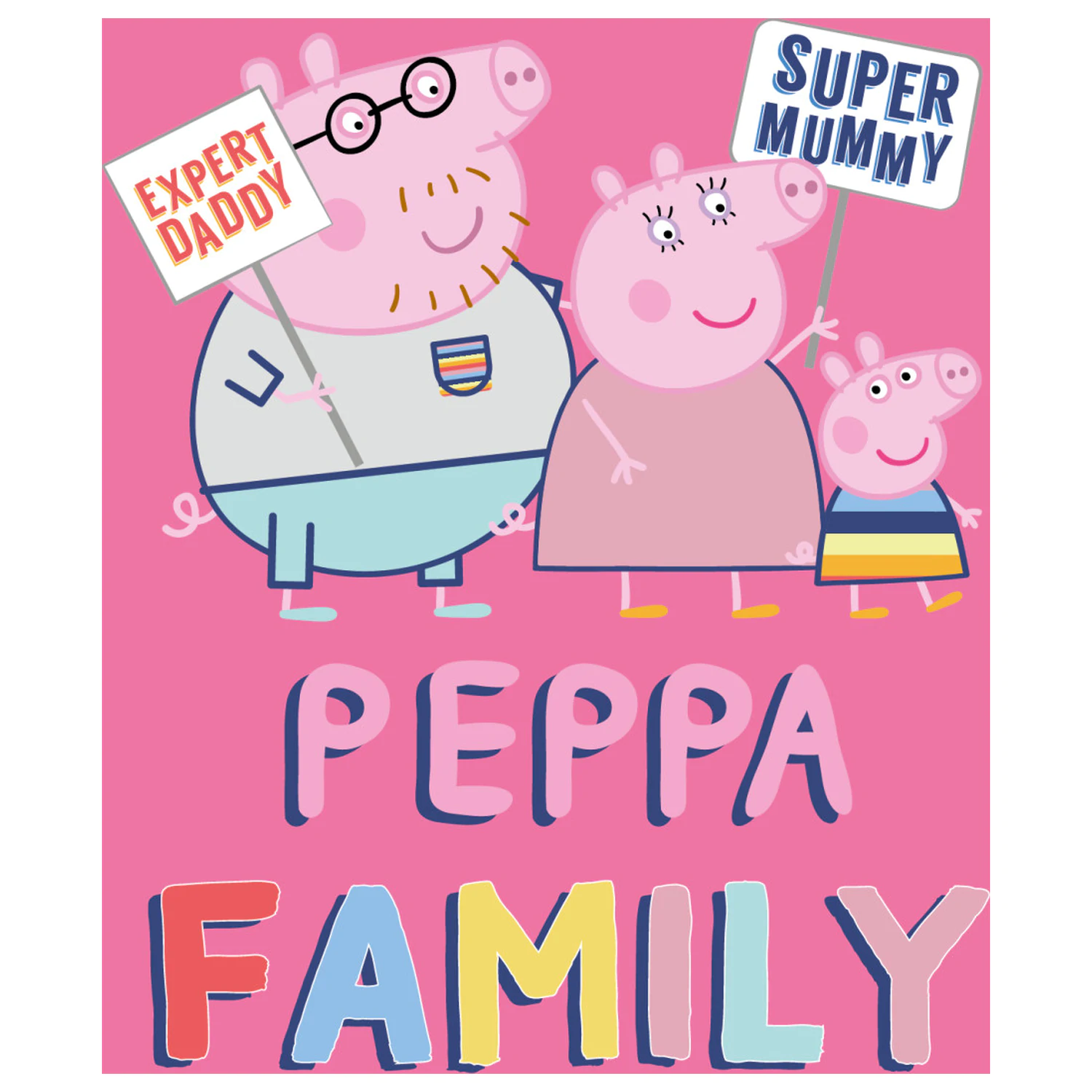 Peppa Pig Family Pink Fleecedecke Produktfoto