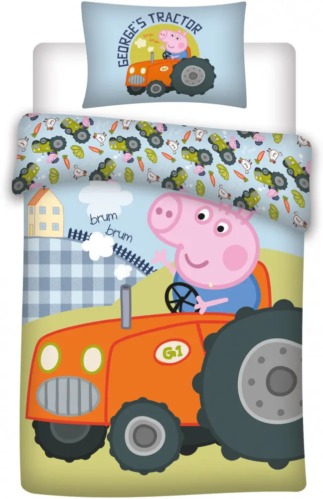 Peppa Pig Kinder-Bettbezug 100x135cm, 40x60 cm Produktfoto