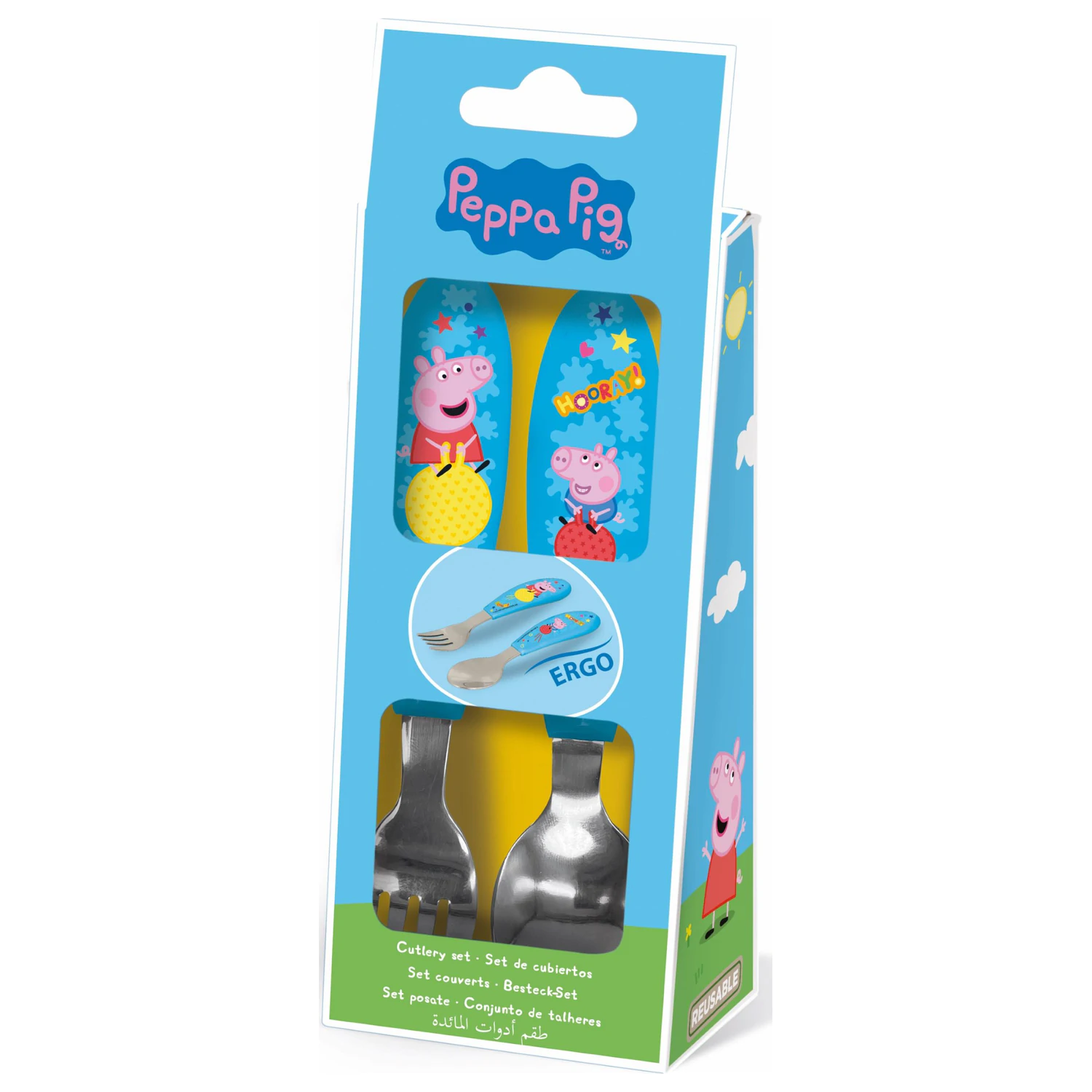 Peppa Pig Hooray Metall Ergo Besteck-Set - 2 Stück Produktfoto