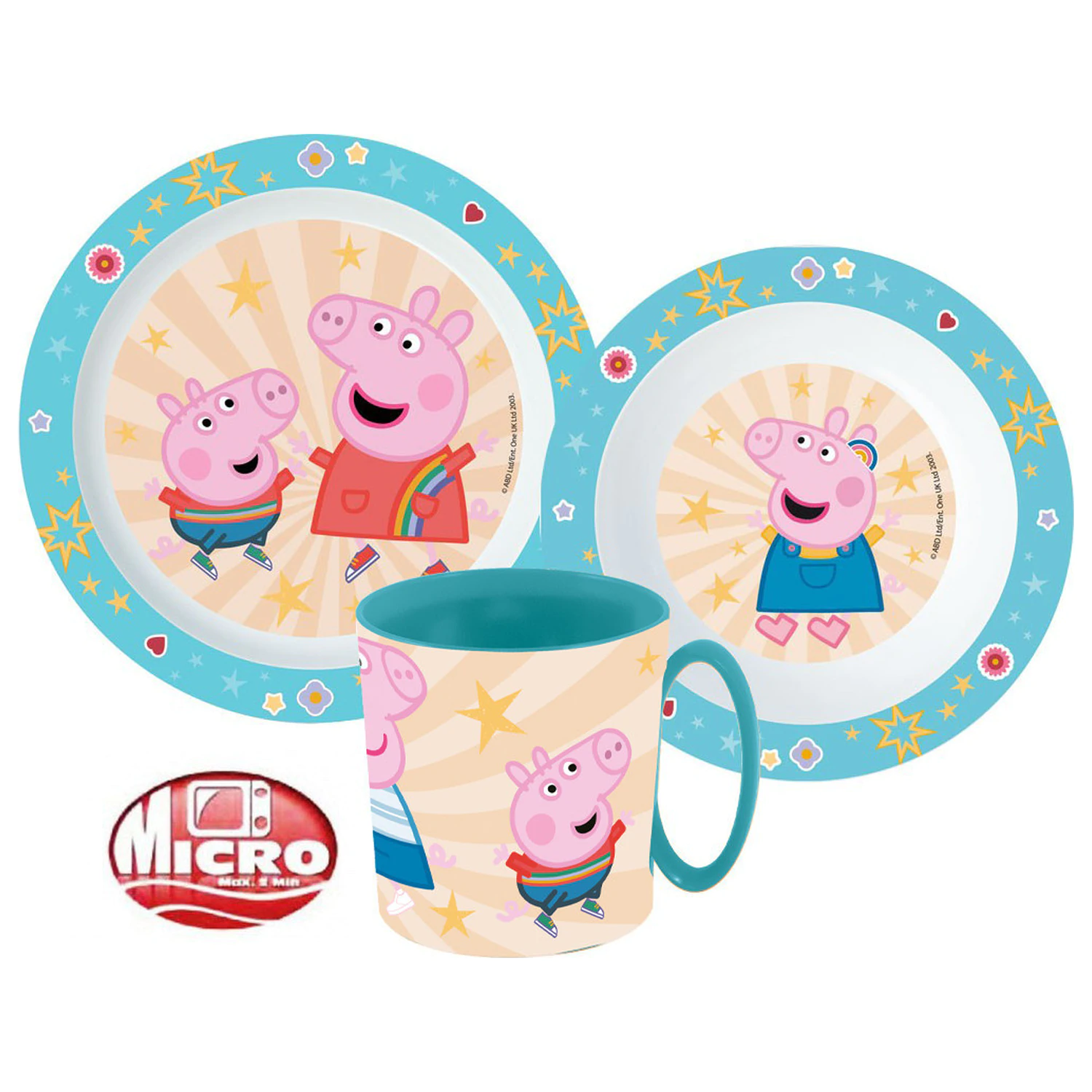 Peppa Pig Kindness Geschirrset, Mikro-Plastik Set mit Tasse 350 ml Produktfoto