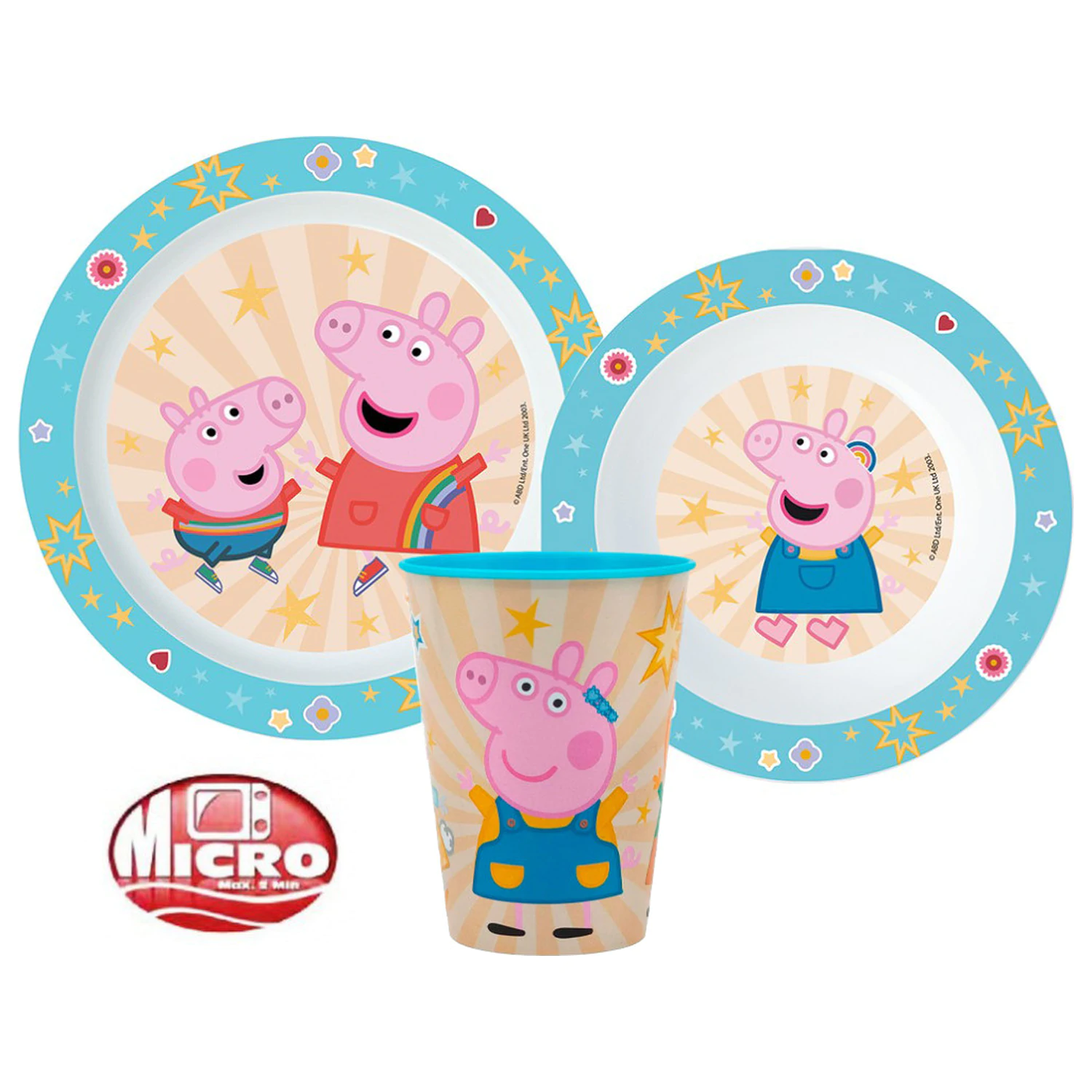 Peppa Pig Kindness Geschirrset, Mikro-Plastik-Set, mit 260 ml Tasse Produktfoto