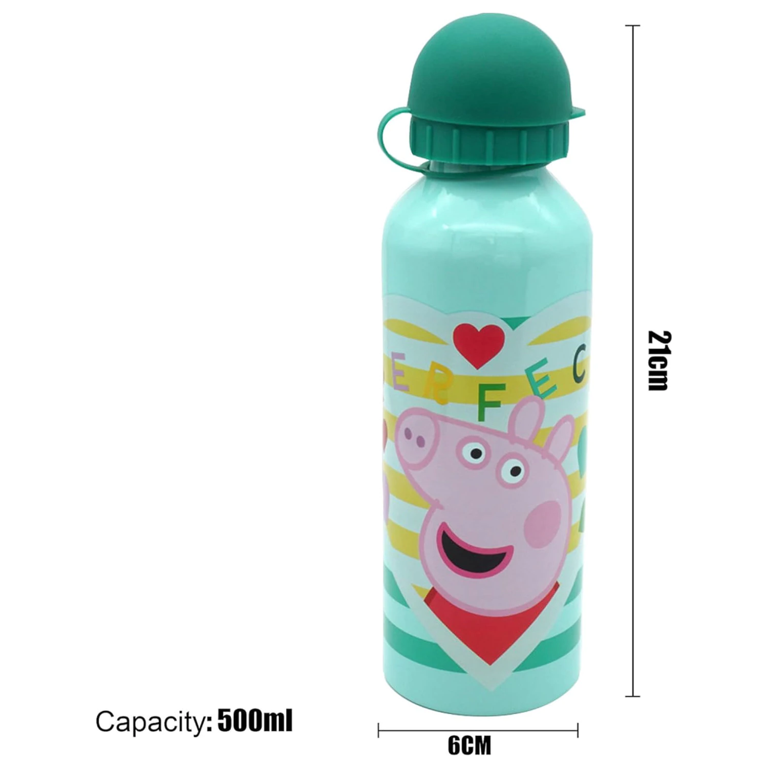 Peppa Pig Perfect Aluminium Wasserflasche mit Trinkverschluss 500 ml Produktfoto