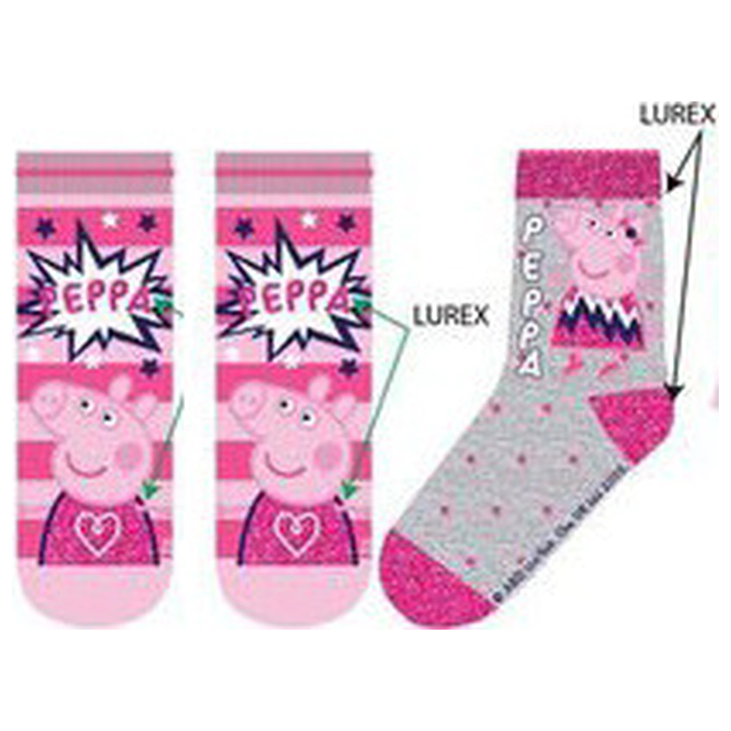 Peppa Pig Rosa Kinder Socken 31/34 Produktfoto