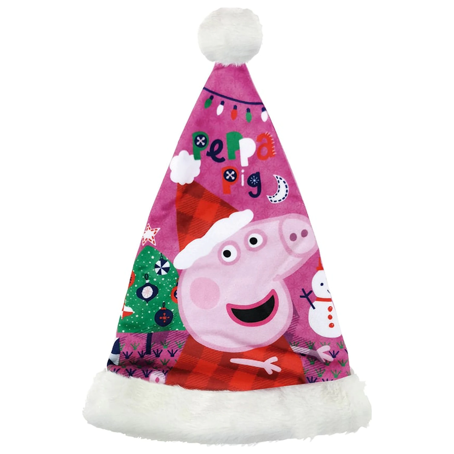 Peppa Pig Rosa Weihnachtsmannmütze 37 cm Produktfoto