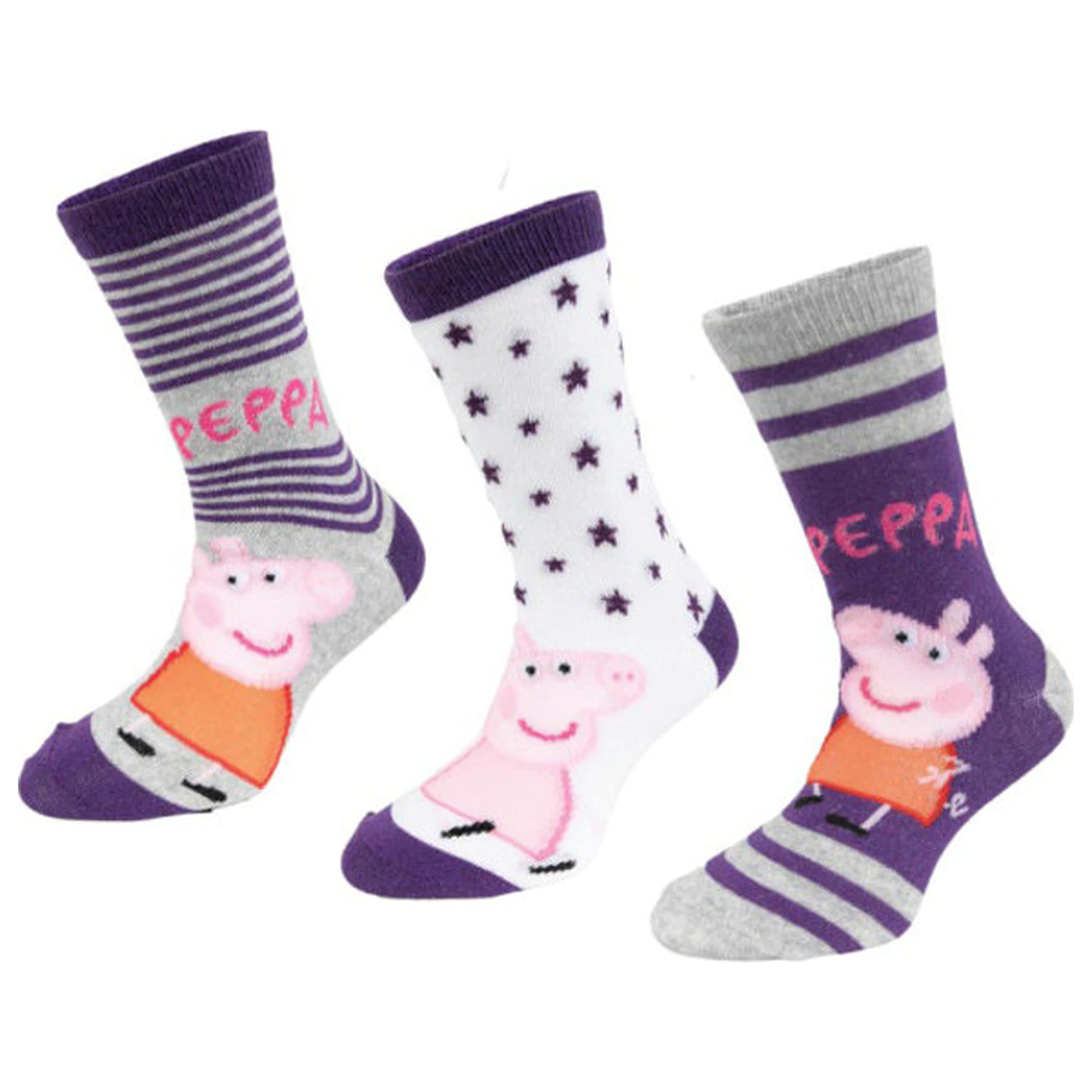 Peppa Pig Purple Stars Kindersocken 27/30 Produktfoto