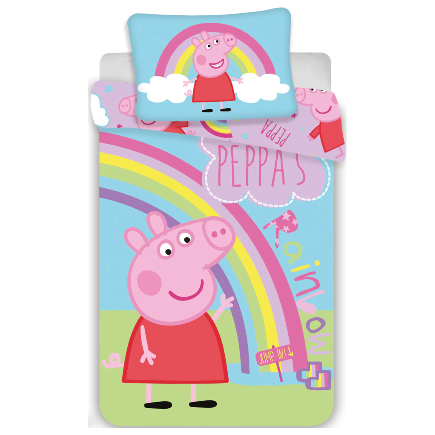 Peppa Pig Rainbow Kleinkind und Vorschulkind Bettdeckenbezug Produktfoto