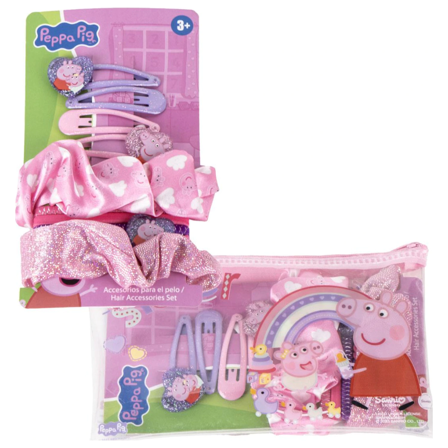 Peppa Pig Rainbow Haarclip und Haargummi Set Produktfoto