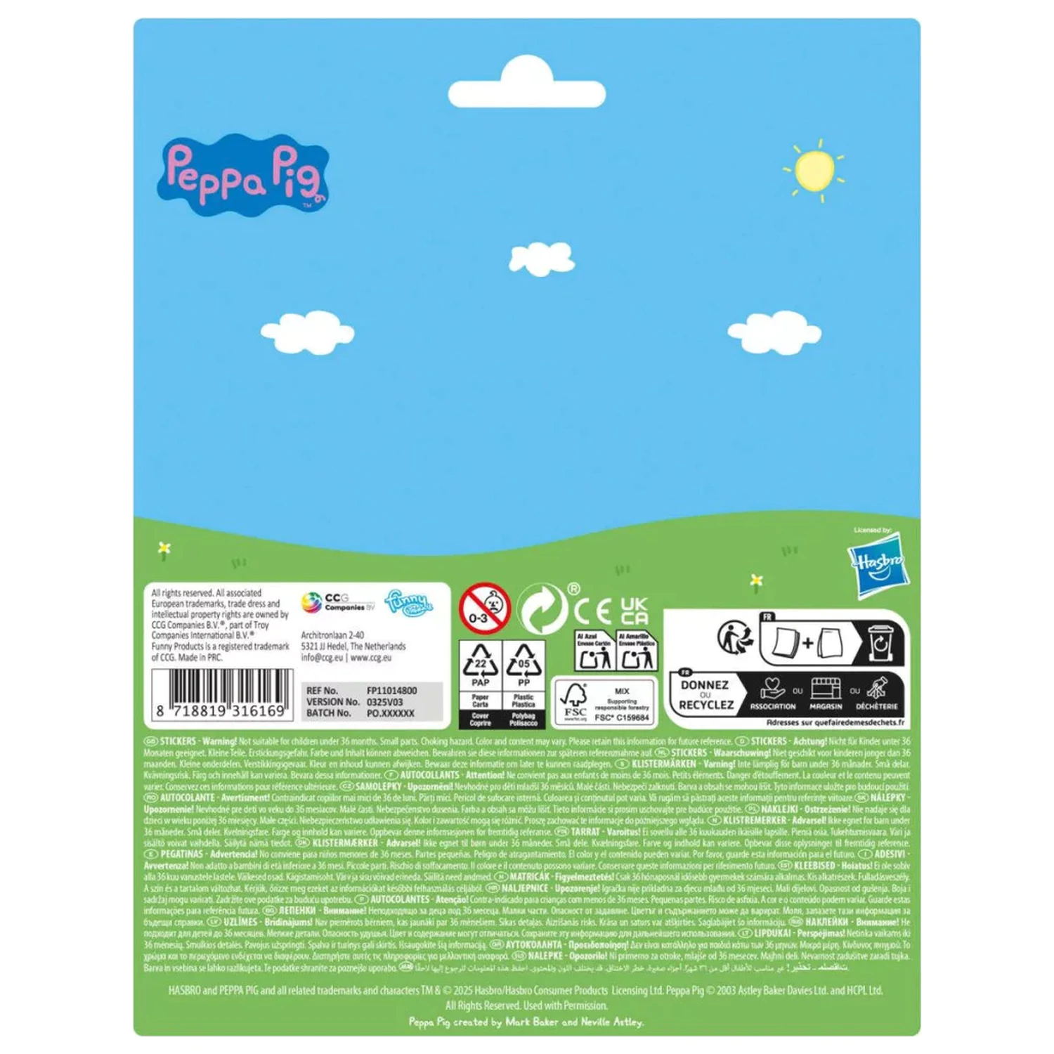 Peppa Pig Space Aufkleber Produktfoto