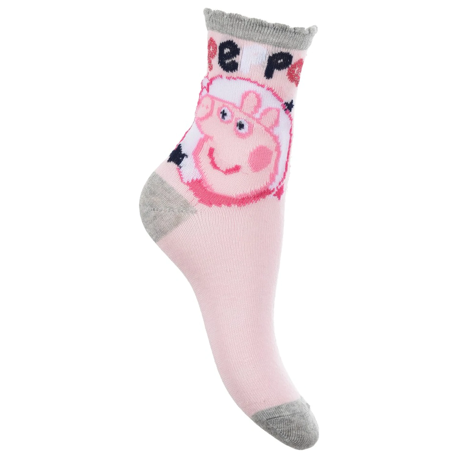 Peppa Pig Sparkle Steps Grau Kinder Socken 27/30 Produktfoto