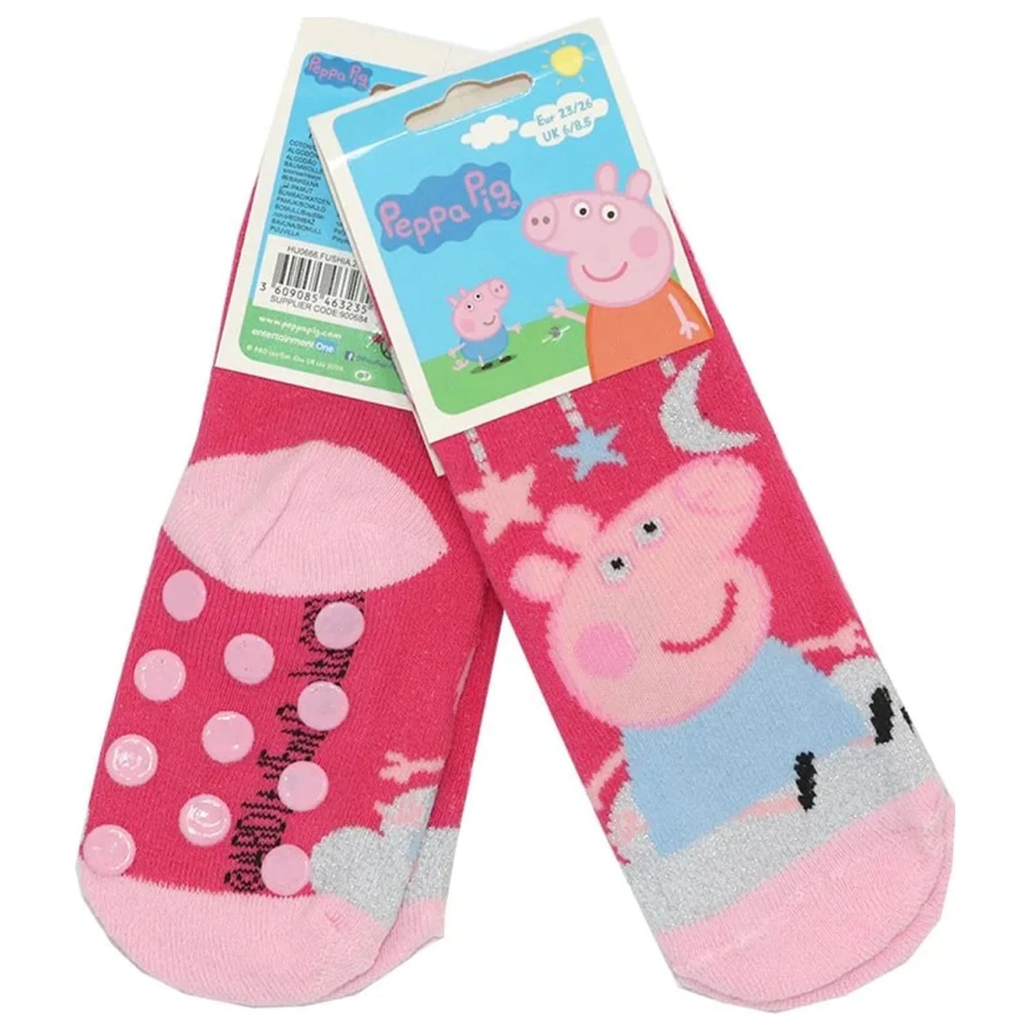 Peppa Pig Stars Kinder dicke rutschfeste Socken 31/34 Produktfoto
