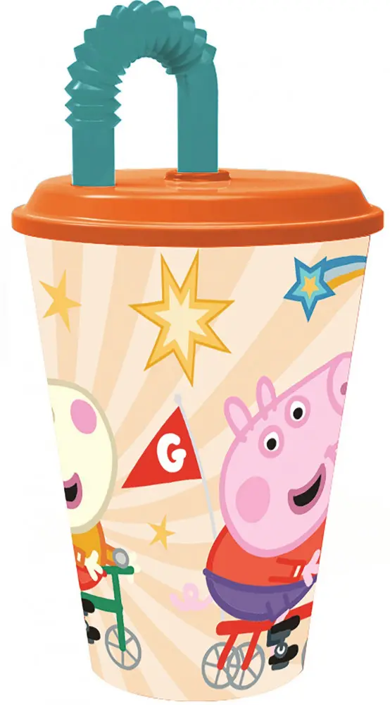 Peppa Pig Plastikstrohhalmbecher 430 ml Produktfoto