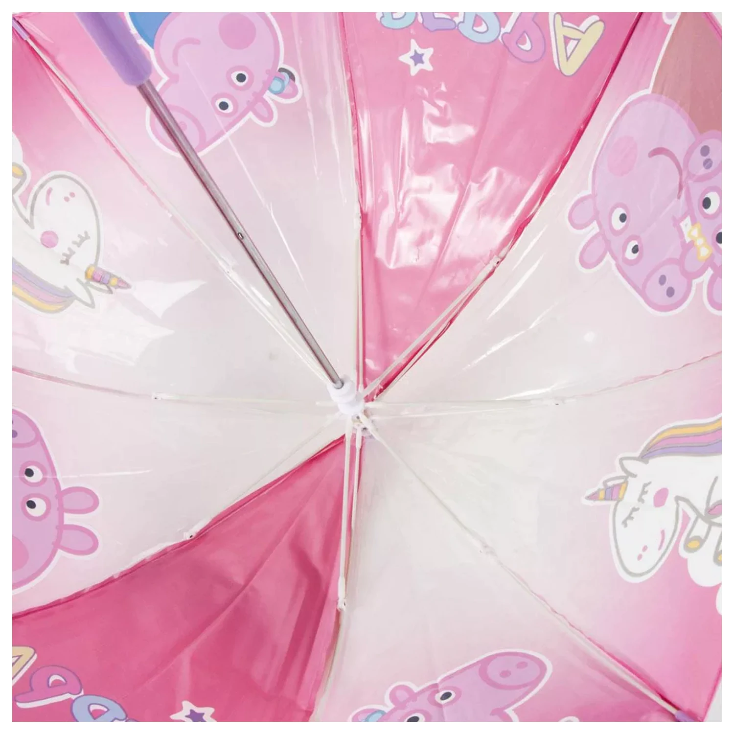Peppa Pig Einhorn Kinder durchsichtiger Regenschirm Ø71 cm Produktfoto