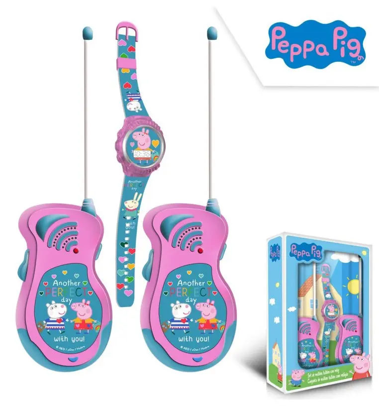 Peppa Pig Walkie Talkie + digitale Uhr Set Produktfoto