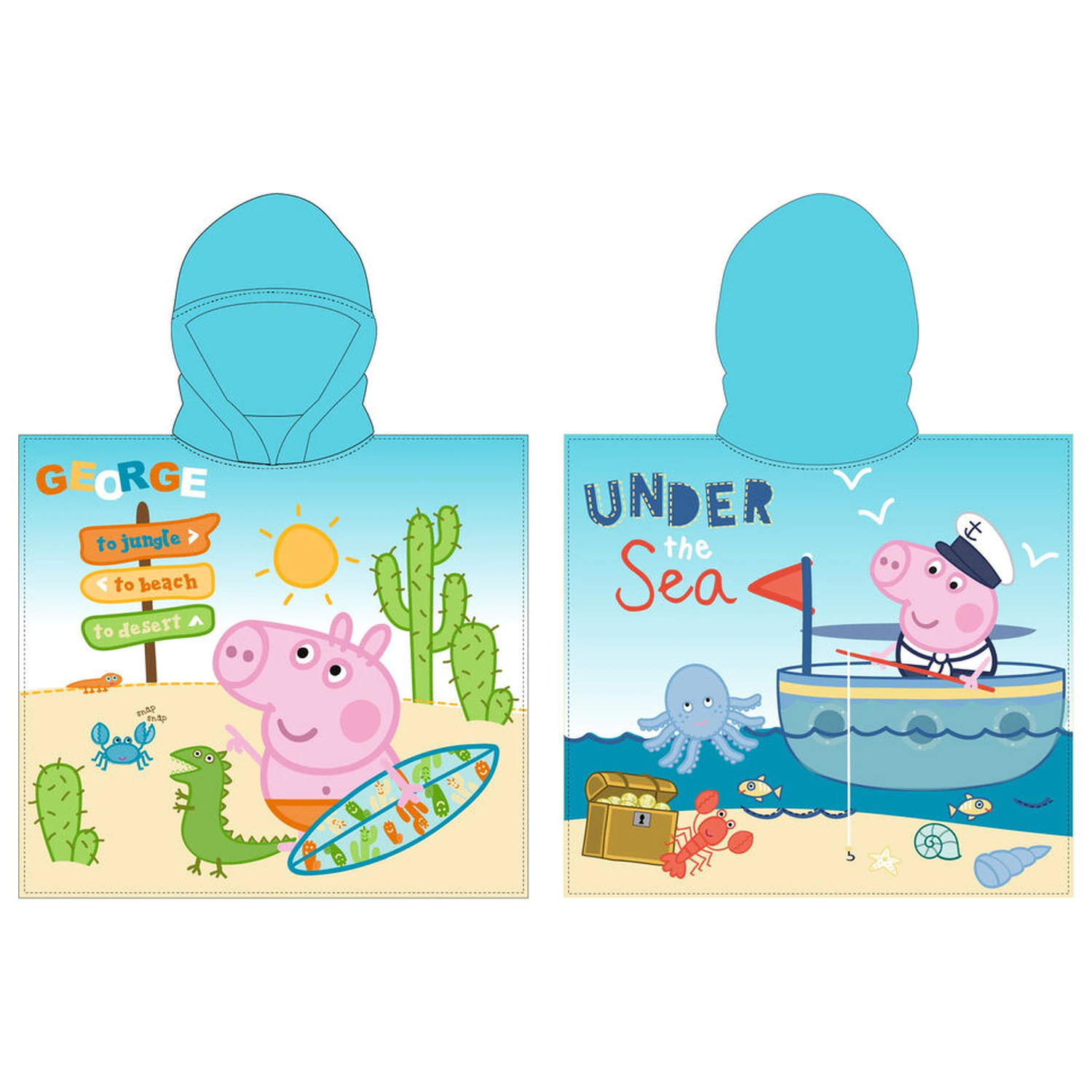 Peppa Pig George Mikrofaser-Poncho-Handtuch Produktfoto