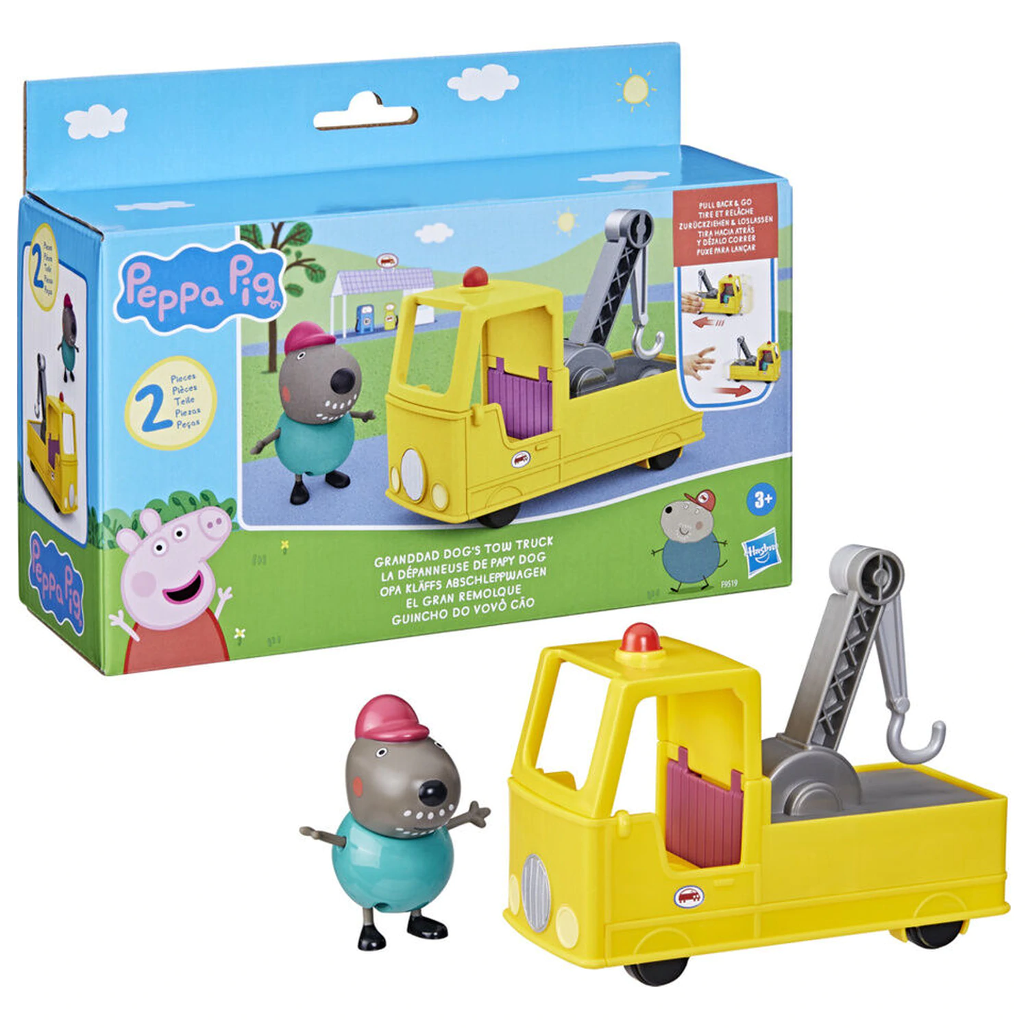 Peppa Pig Granddad Dogs Abschleppwagen Spielset Produktfoto
