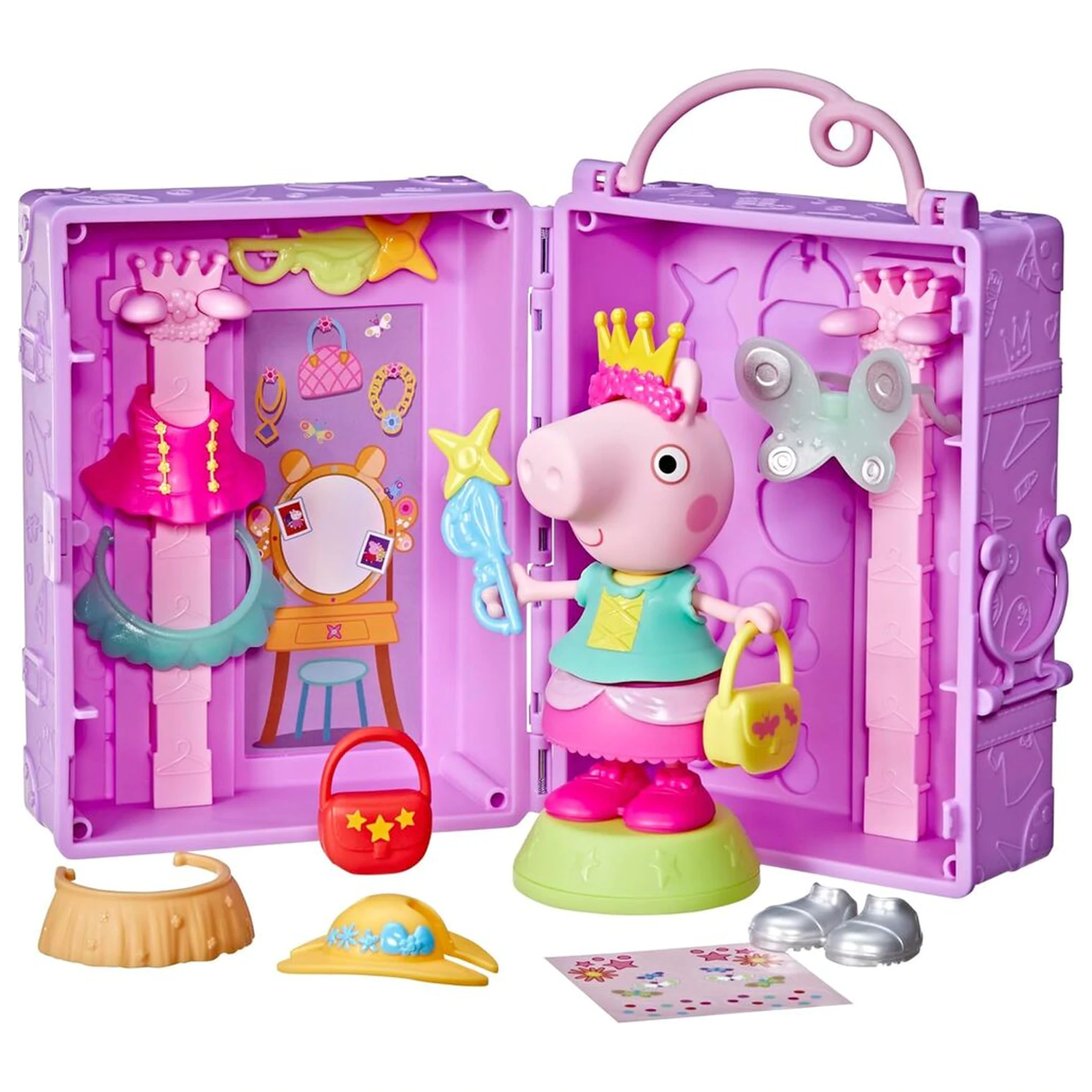 Peppa Pig Peppas Dress-Up Kleiderschrank + Figur 15cm Produktfoto