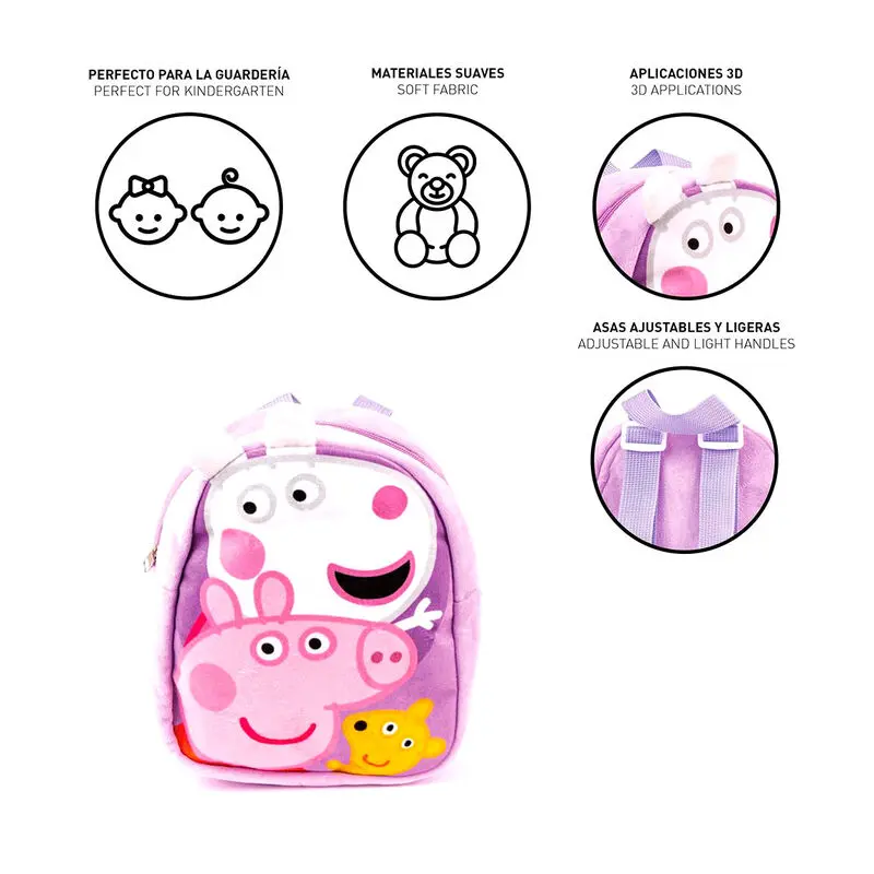 Peppa Pig Plüsch Rucksack 22cm Produktfoto
