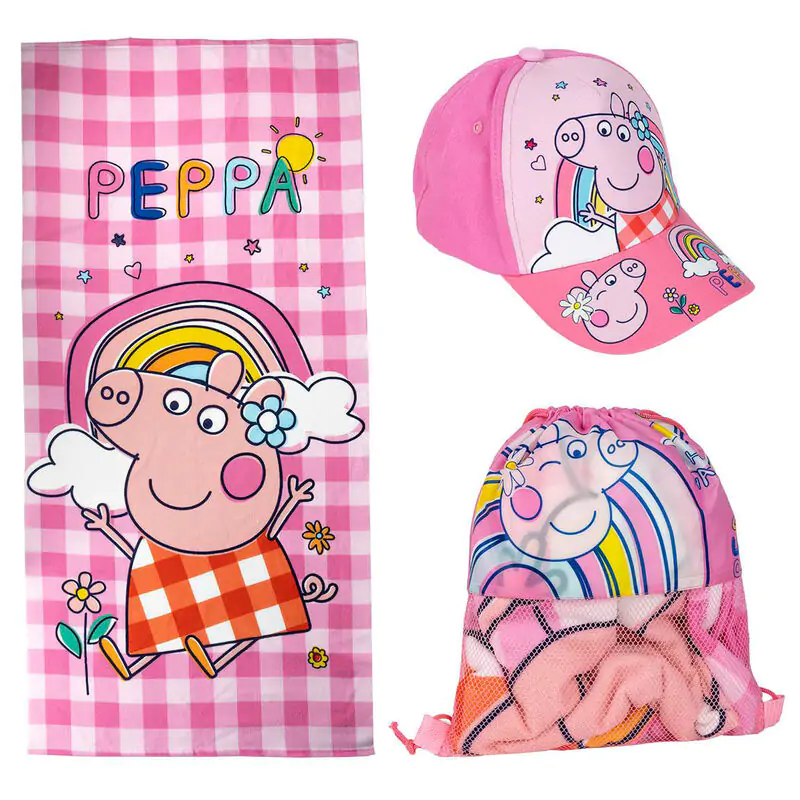 Peppa Pig Handtuch, Tasche und Baseballkappe Set termékfotó