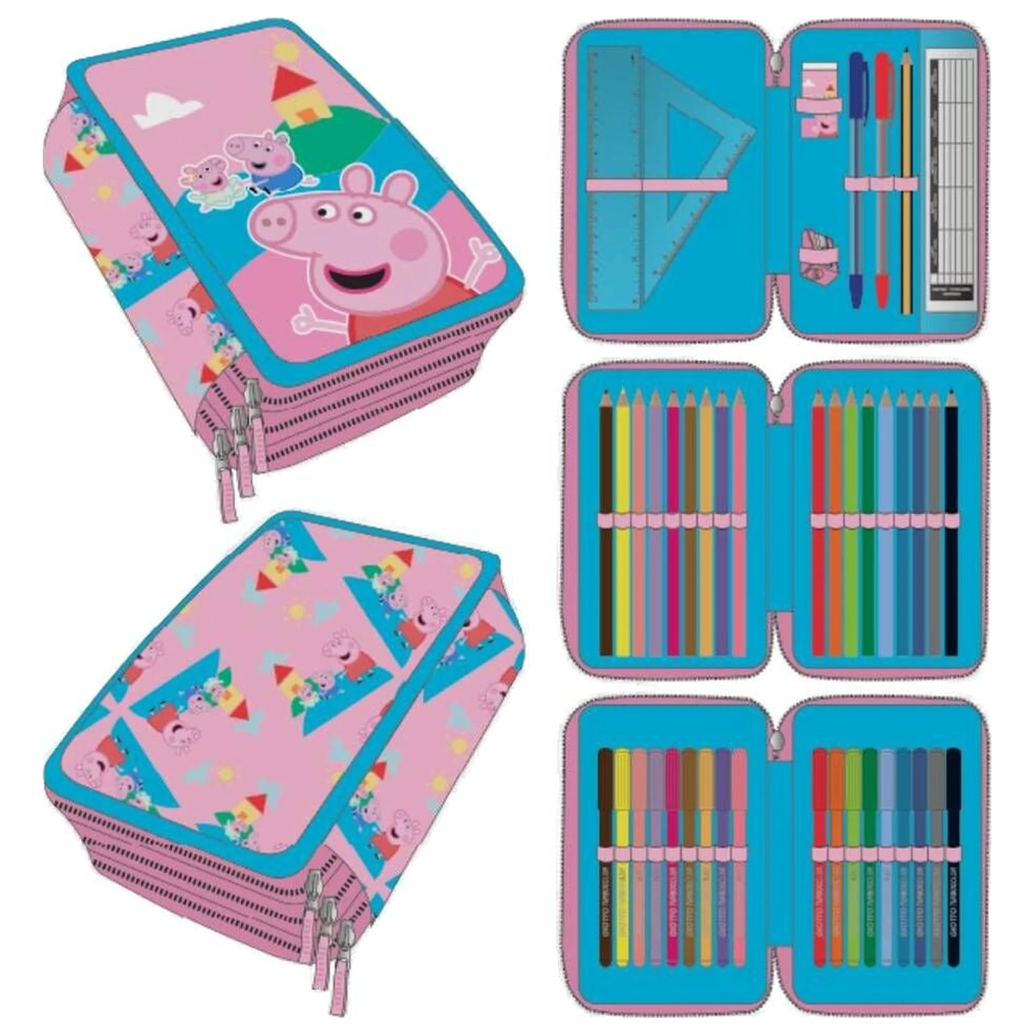 Peppa Pig Dreifach-Federtasche Produktfoto