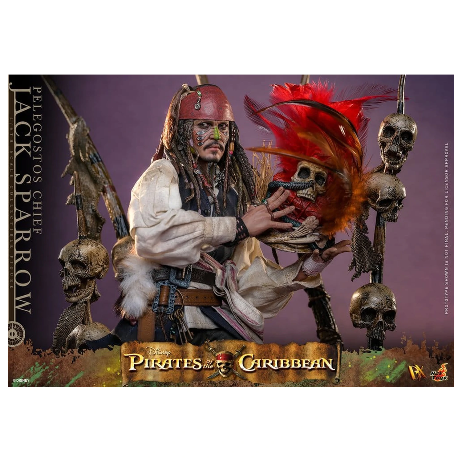 Pirates of the Caribbean: Dead Man's Chest Action DX Figur 1/6 Pelegostos Chief Jack Sparrow 30 cm Produktfoto