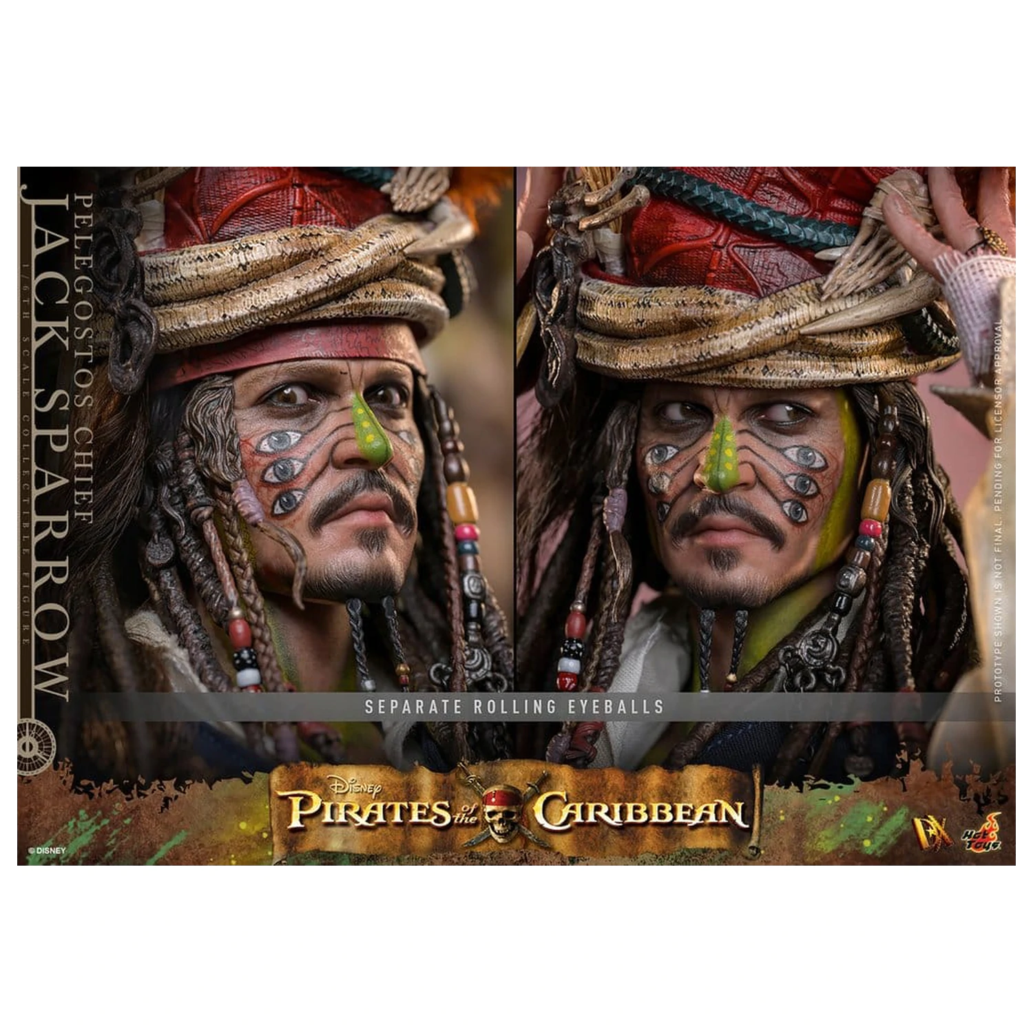 Pirates of the Caribbean: Dead Man's Chest Action DX Figur 1/6 Pelegostos Chief Jack Sparrow 30 cm Produktfoto