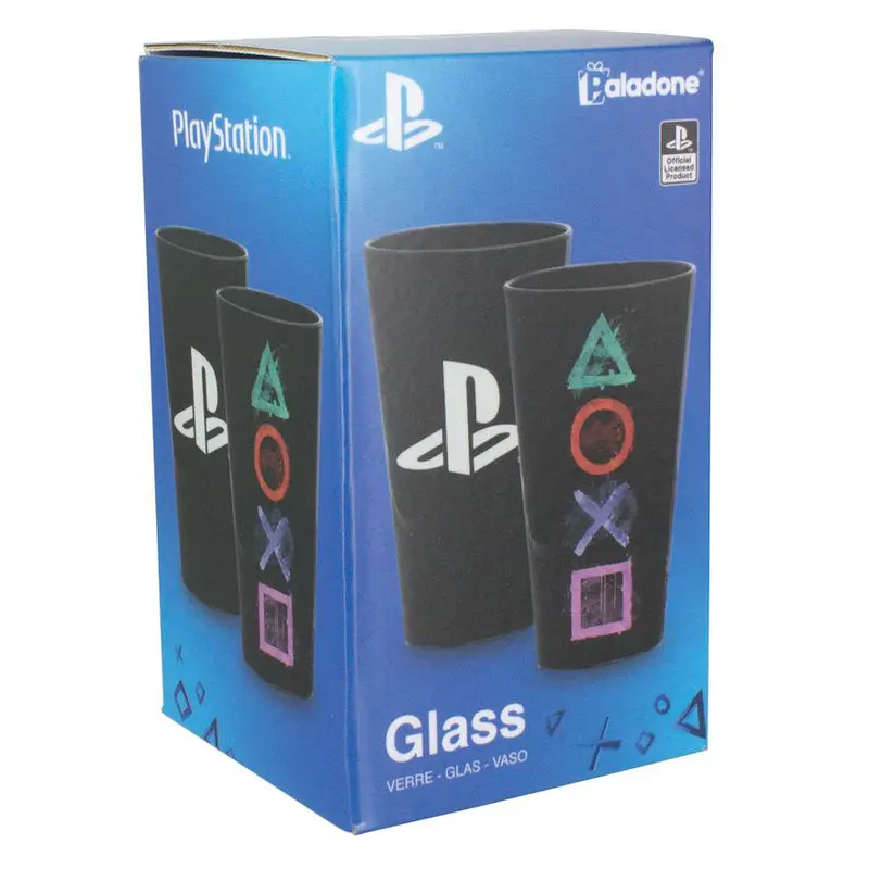 Playstation logo icons Glas Produktfoto