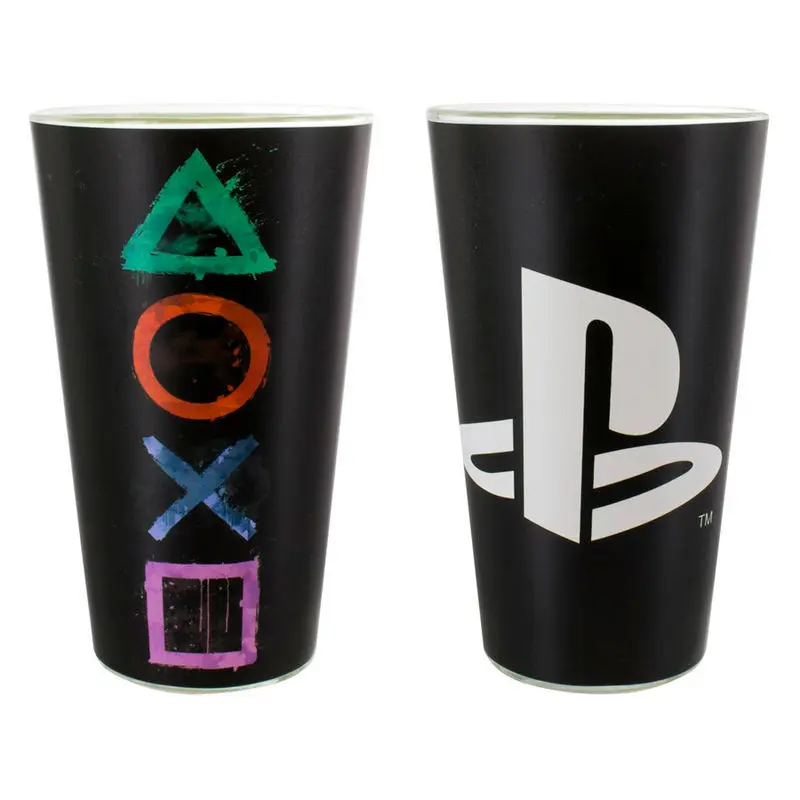 Playstation logo icons Glas Produktfoto