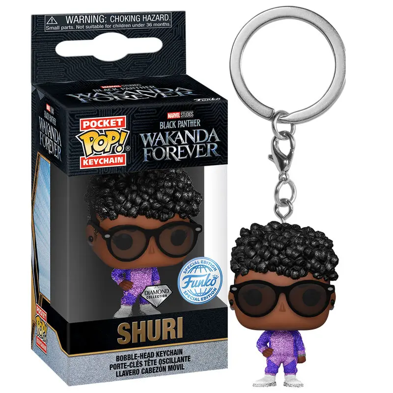 Pocket POP Schlüsselanhänger Marvel Black Panther Wakanda Forever Shuri Exclusive Produktfoto